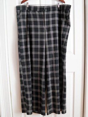 Studio by Torrid Wide Leg Palazzo Pants Plus Size 24 4x Black & White Plaid